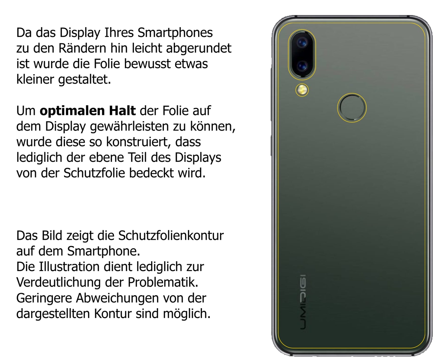 Schutzfolie mit optimaler Passform, zur Verwendung mit Hüllen geeignet