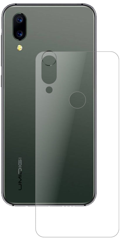 UmidigiA3S Rückseite mit aufgebrachter dipos Panzerfolie, die lästige Fingerabdrücke minimiert