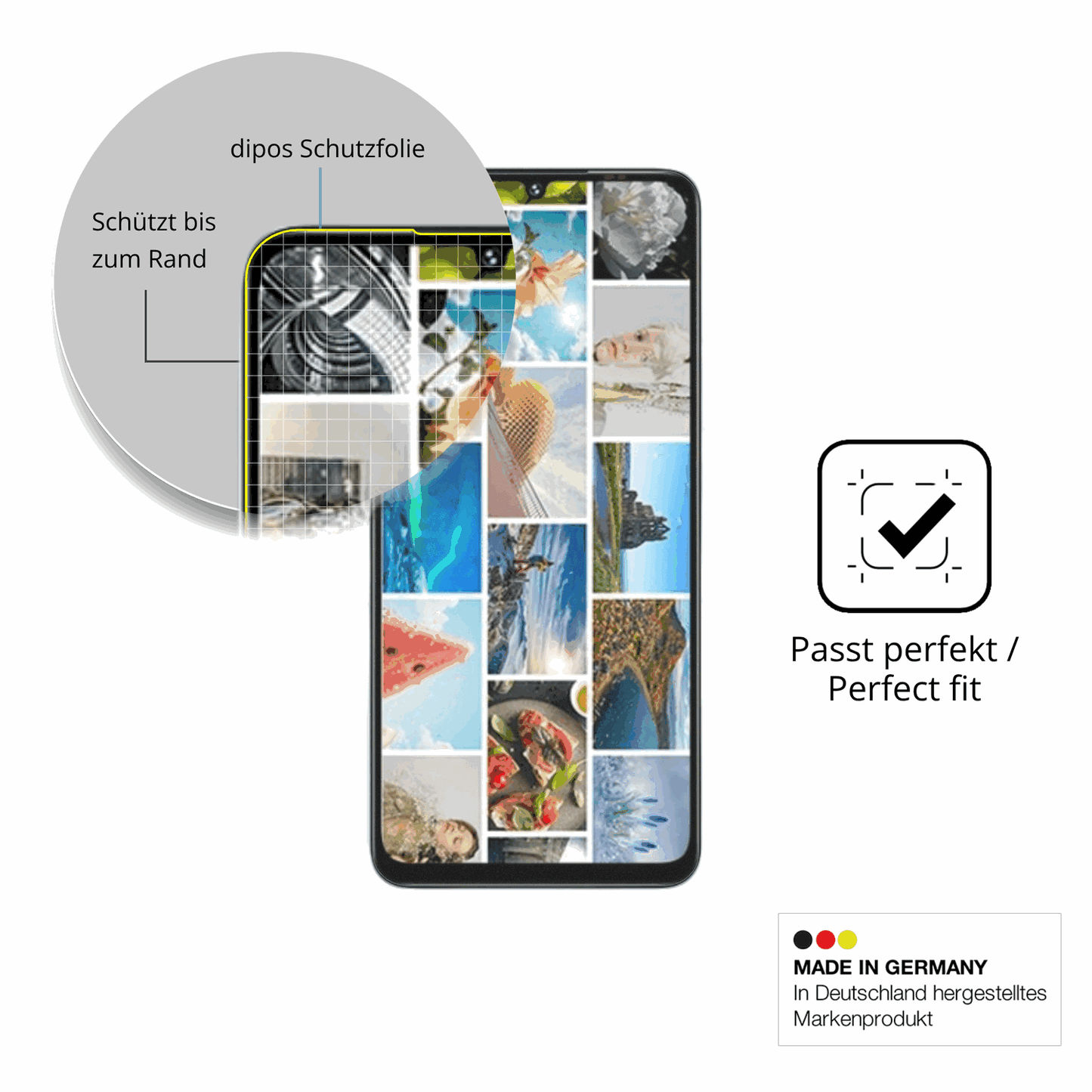Besonders flexibler Displayschutz mit Anti-Shock-Schicht im Materialmix