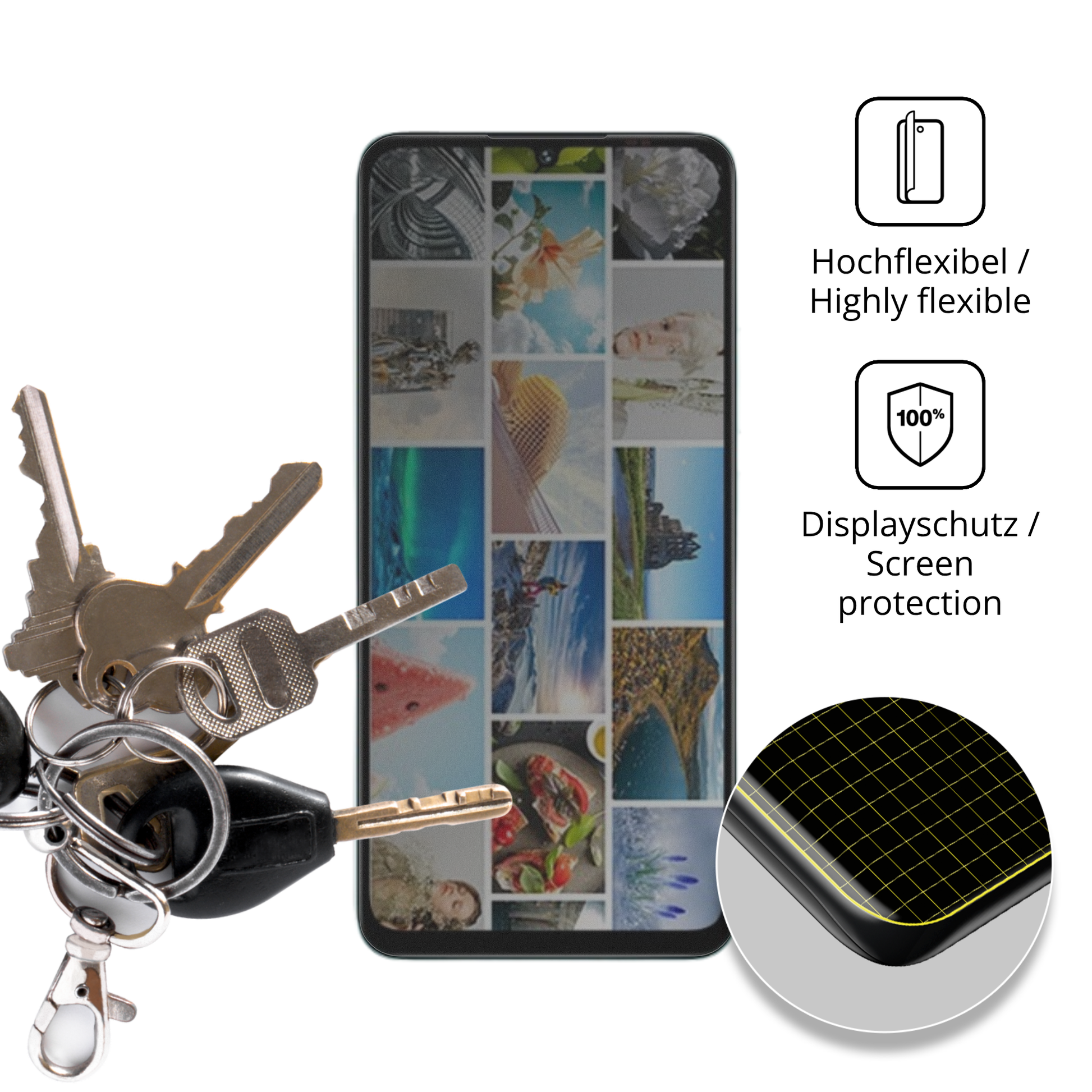 dipos Displayschutz für Umidigi A75x, mit Blickschutzfilter und perfekter Passform auch für die Rundungen