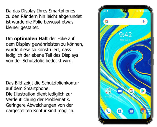 Privatsphäre-Schutz durch Sichtschutz-Folie passend zugeschnitten für Umidigi A7 Pro