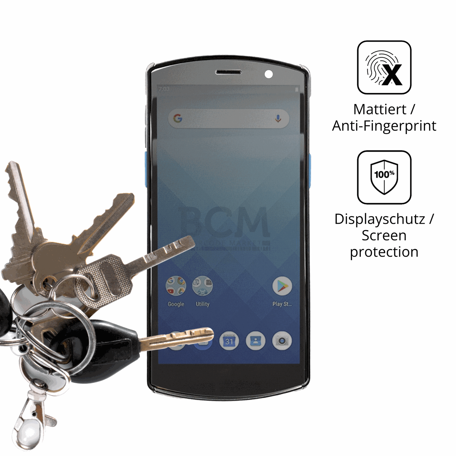 dipos Displayschutz für Unitech EA510, mattierte Oberfläche, Blickschutzfilter und perfekter Passform