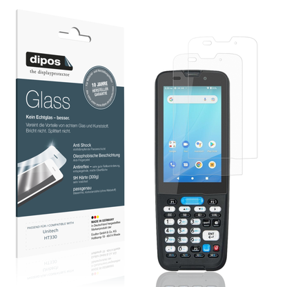 Matte Displayschutzfolie von dipos passend für Unitech HT330, 9H kratzfest und blasenfrei montiert