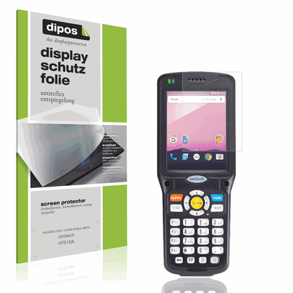 Matte Displayschutzfolie von dipos passend für Unitech HT510A, präziser Zuschnitt und blasenfrei montiert