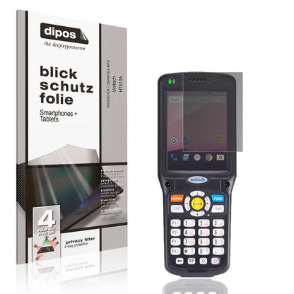 Blickschutzfolie von dipos passend für Unitech HT510A, präziser Zuschnitt und blasenfrei montiert