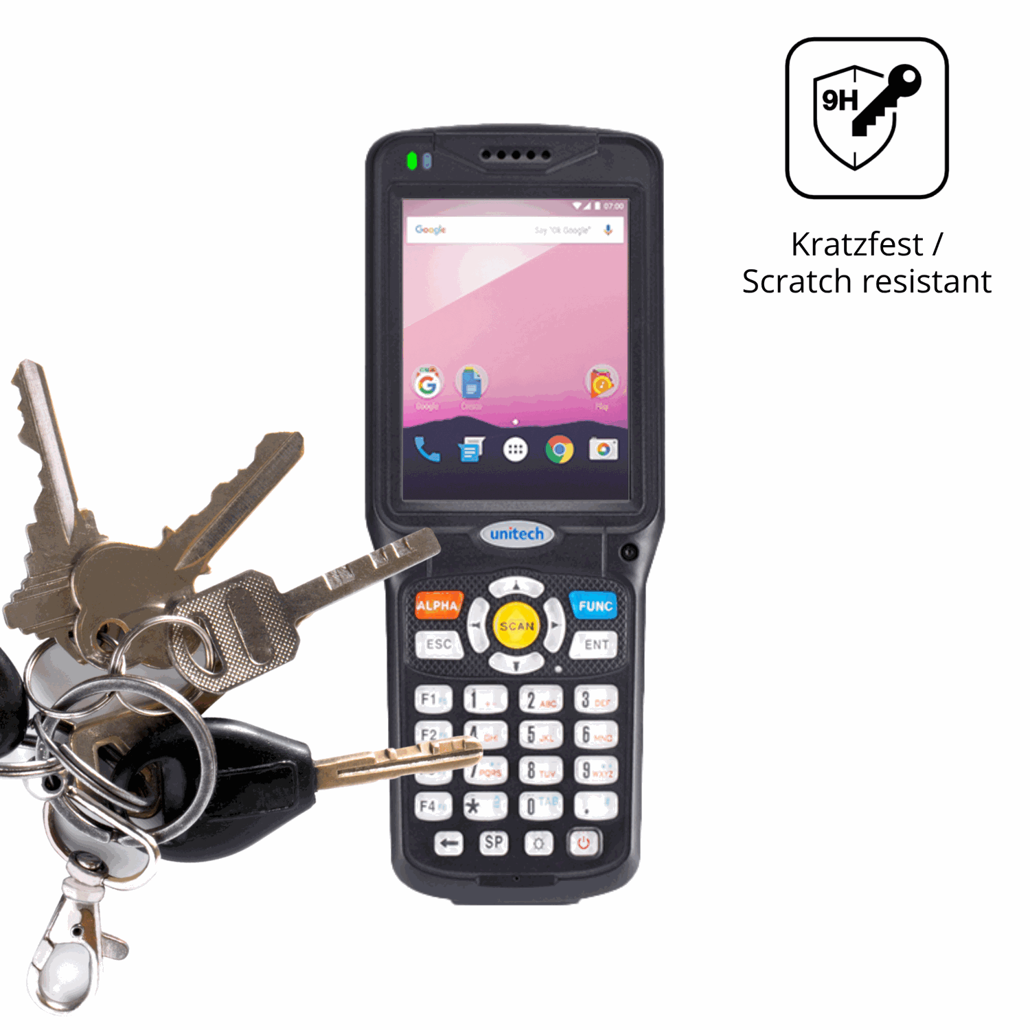 dipos Displayschutz für Unitech HT510A, mattierte Oberfläche, robuste Festigkeit und perfekte Passform