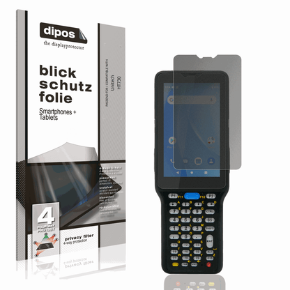 Blickschutzfolie von dipos passend für Unitech HT730, präziser Zuschnitt und blasenfrei montiert