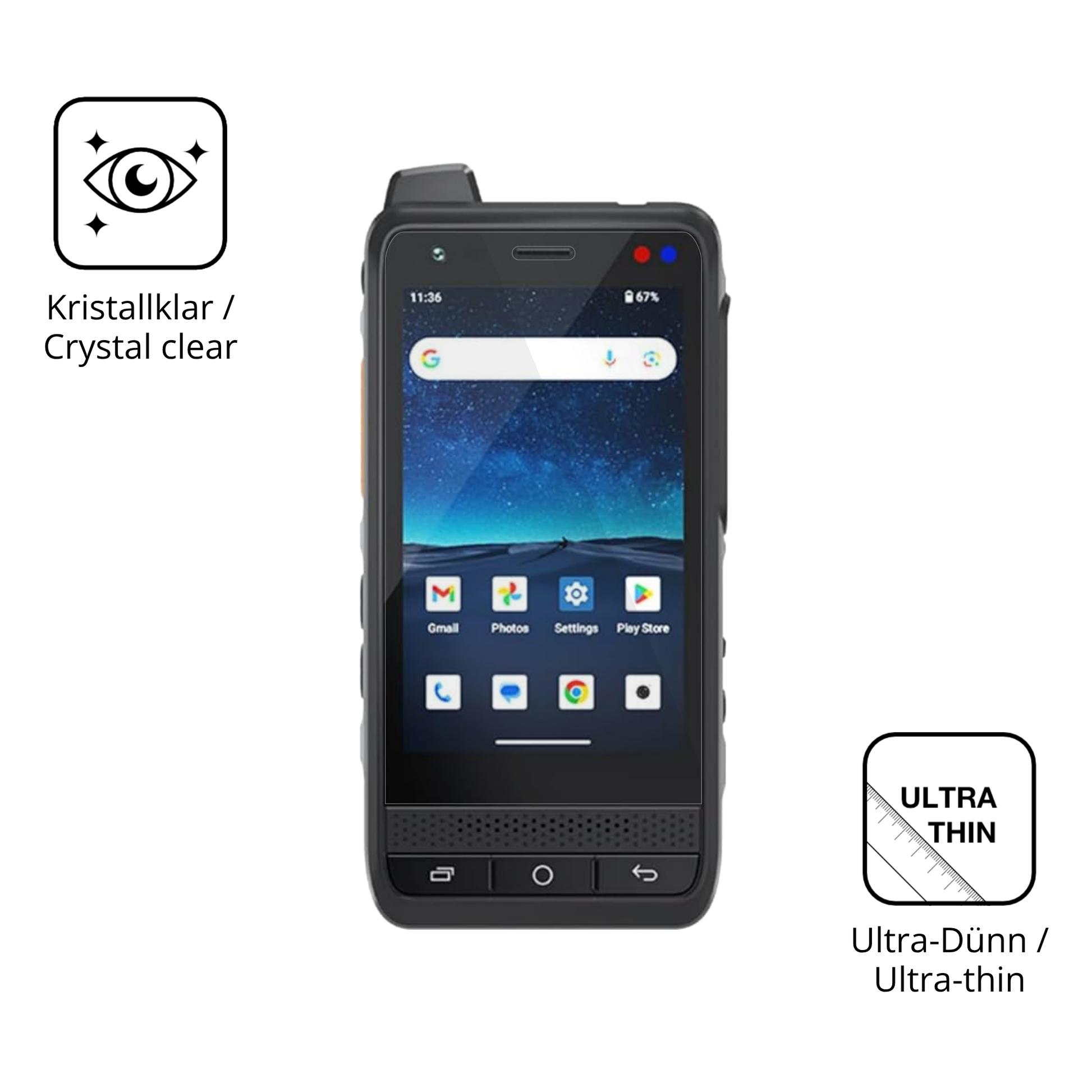 Dünne und klare Folie passend zugeschnitten für UNIWA F400