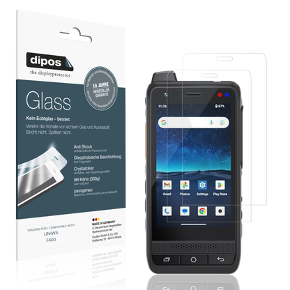 Klare Displayschutzfolie von dipos passend für UNIWA F400, 9H kratzfest und blasenfrei montiert