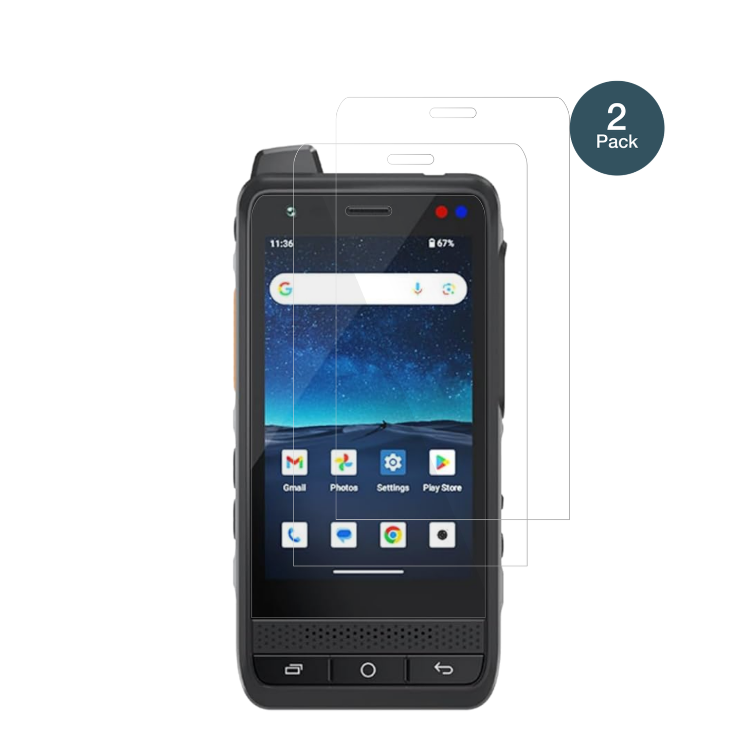 UNIWAF400 mit aufgebrachter dipos Flex Schutzfolie, glasklare Darstellung ohne Einschränkungen