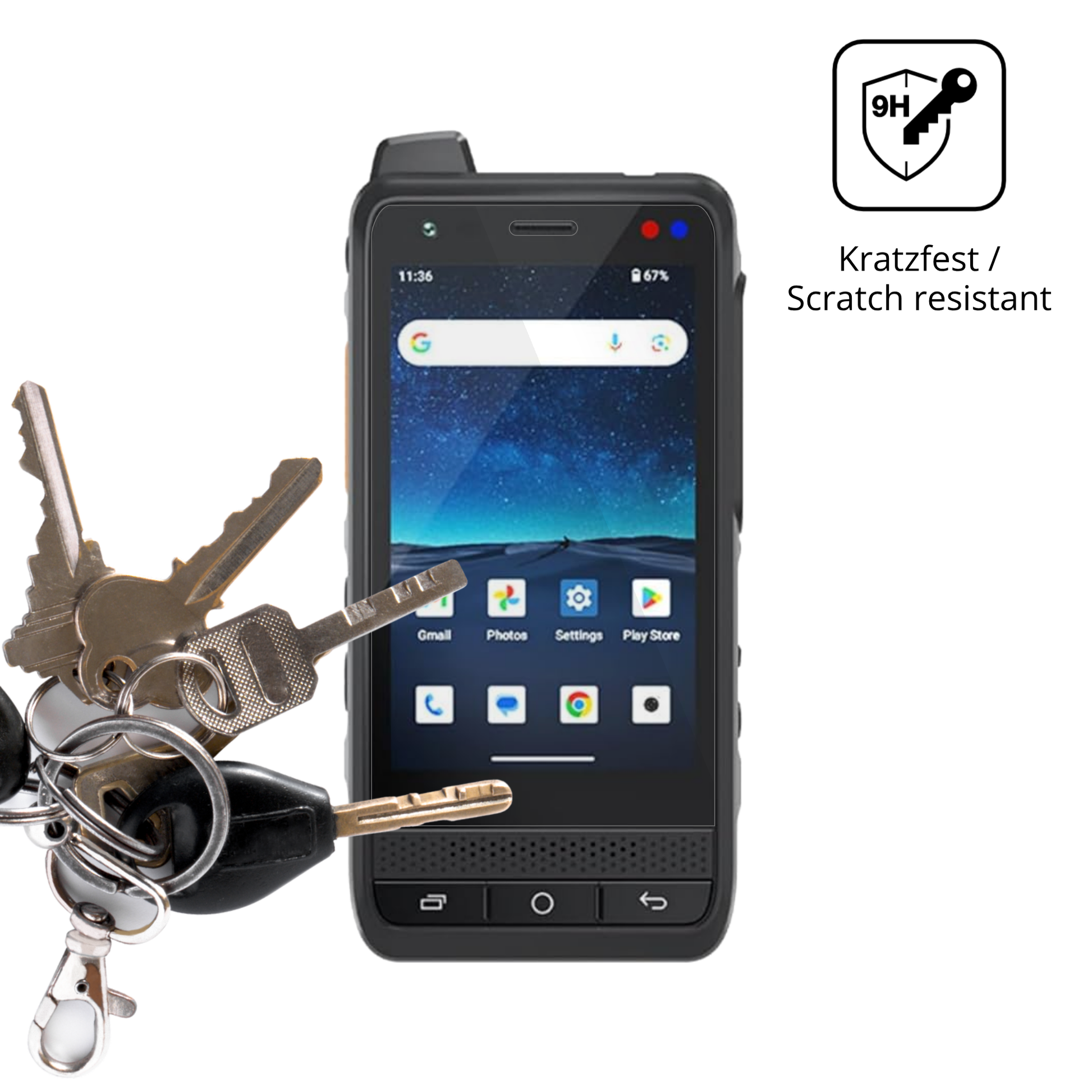 dipos Displayschutz für UNIWA F400, transparente Oberfläche, perfekte Passform auch für die Rundungen