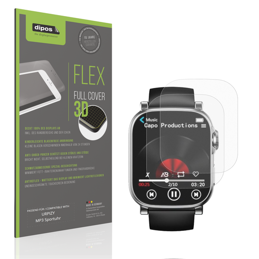 Matte Displayschutzfolie von dipos passend für URPIZY MP3 Sportuhr, 100% Displayabdeckung und blasenfreie Montage
