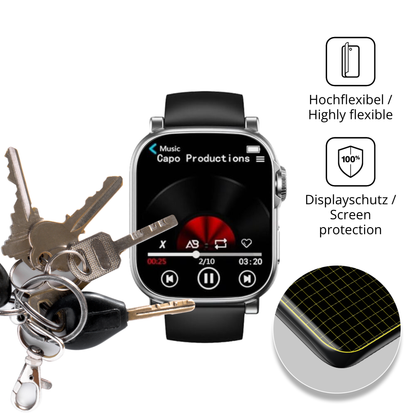 dipos Displayschutz für URPIZY MP3 Sportuhr, transparente Oberfläche, geringe Dicke und perfekte Passform