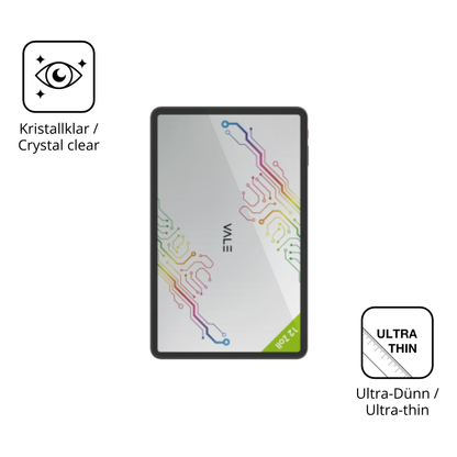 Dünne und klare Folie passend zugeschnitten für Vale V12X LTE 12.6 Zoll