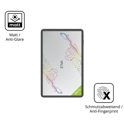 9H Hartbeschichtete, flexible Folie passend zugeschnitten für Vale V12X LTE 12.6 Zoll