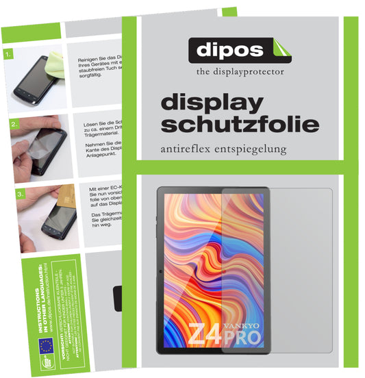 Matte Displayschutzfolie von dipos passend für Vankyo MatrixPad Z4 Pro 10.1 Zoll, präziser Zuschnitt und blasenfrei montiert
