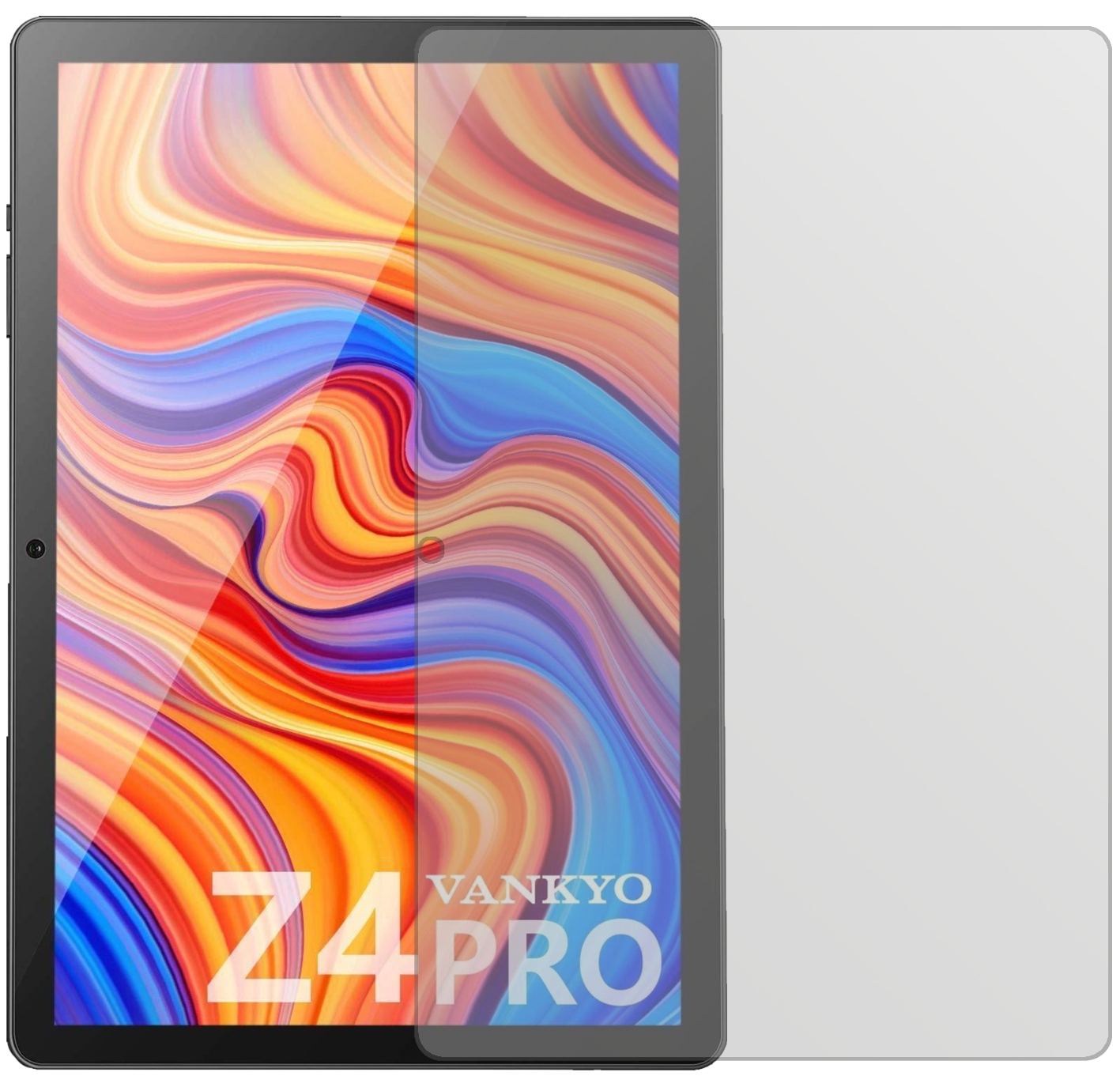 VankyoMatrixPad Z4 Pro 10.1 Zoll mit aufgebrachter dipos Displayschutzfolie, die lästige Fingerabdrücke minimiert