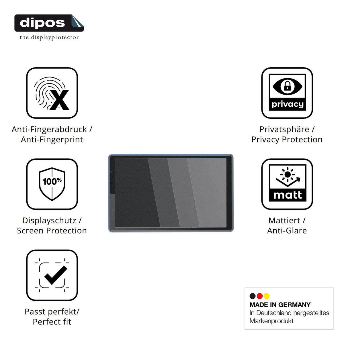 Blickschutzfolie für Veidoo 10.1 Tablet 3GB/32GB matt Schutzfolie Privacy