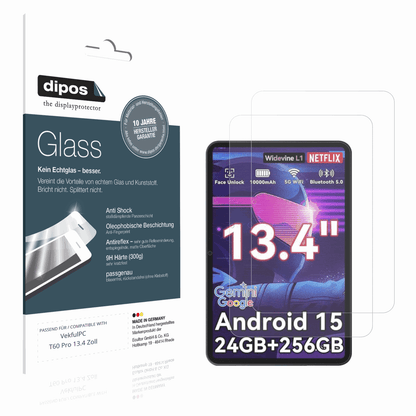 Matte Displayschutzfolie von dipos passend für VekfulPC T60 Pro 13.4 Zoll, 9H kratzfest und blasenfrei montiert