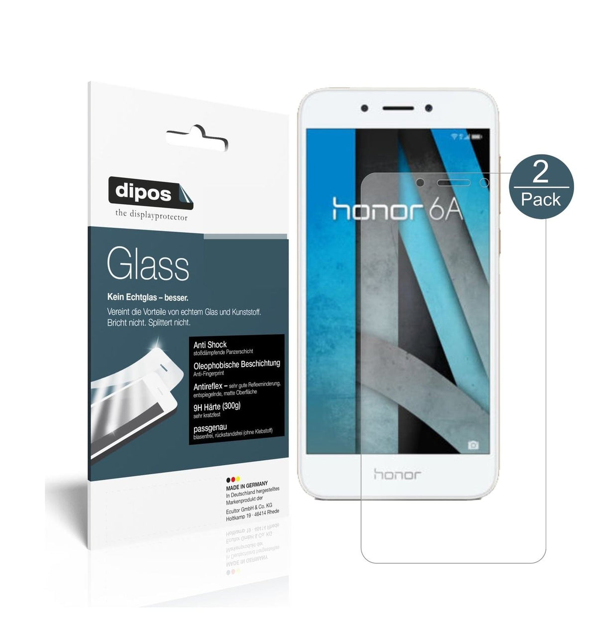 1x 9H Schutzfolie matt für Huawei Honor 6A Panzerfolie