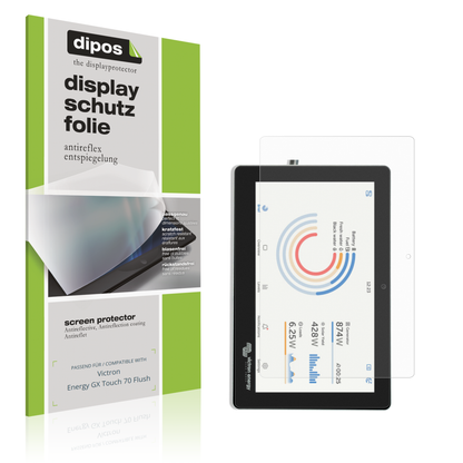 Matte Displayschutzfolie von dipos passend für Victron Energy GX Touch 70 Flush, präziser Zuschnitt und blasenfrei montiert
