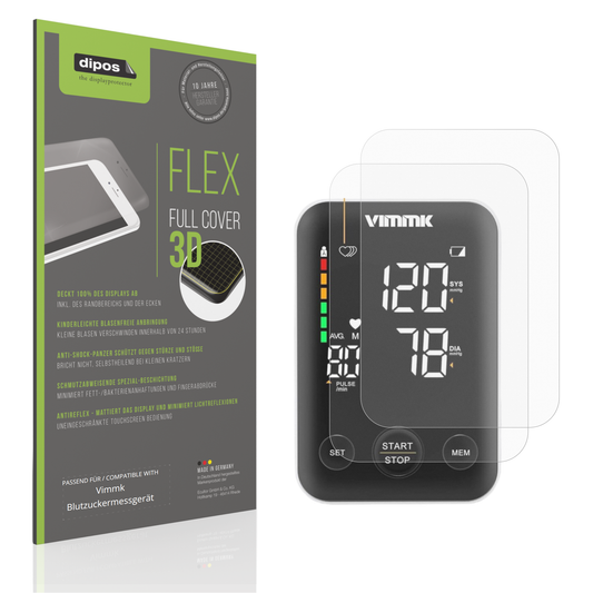 Matte Displayschutzfolie von dipos passend für Vimmk Blutzuckermessgerät, 100% Displayabdeckung und blasenfreie Montage