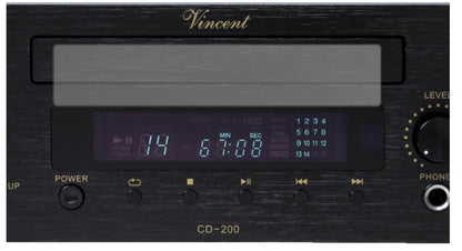 VincentCD-200 mit aufgebrachter dipos Displayschutzfolie, die lästige Fingerabdrücke minimiert