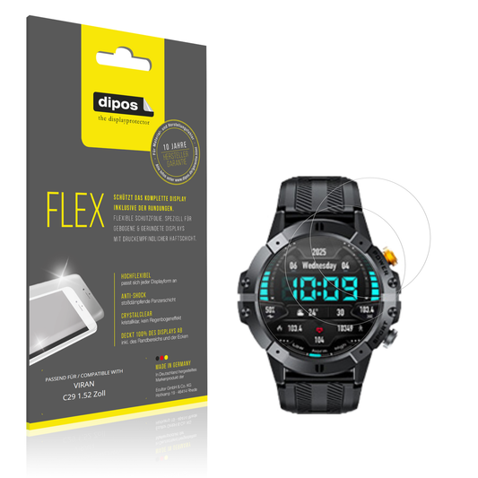 Klare Displayschutzfolie von dipos passend für VIRAN C29 1.52 Zoll, 100% Displayabdeckung und blasenfreie Montage