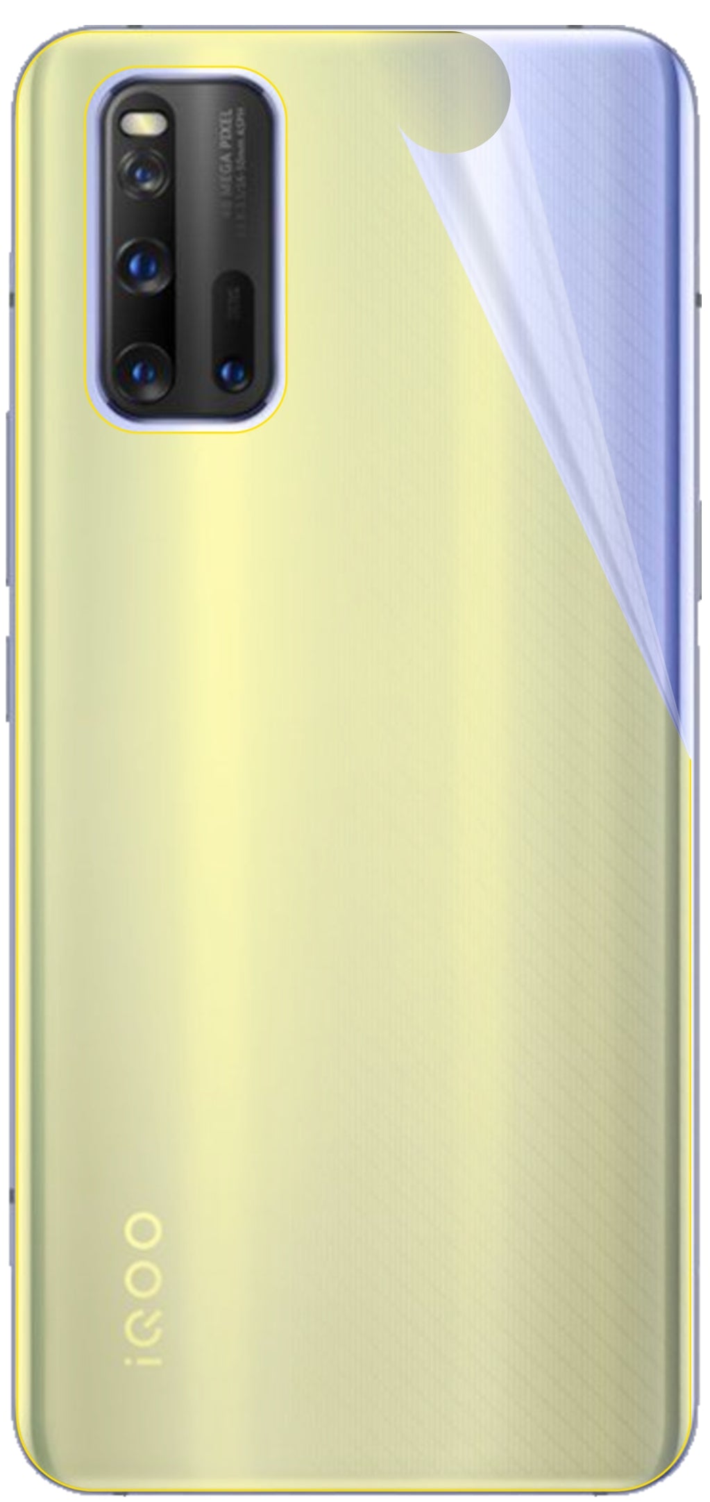dipos Displayschutz für Vivo iQOO 3 5G Rückseite, transparente Oberfläche, geringe Dicke und perfekte Passform