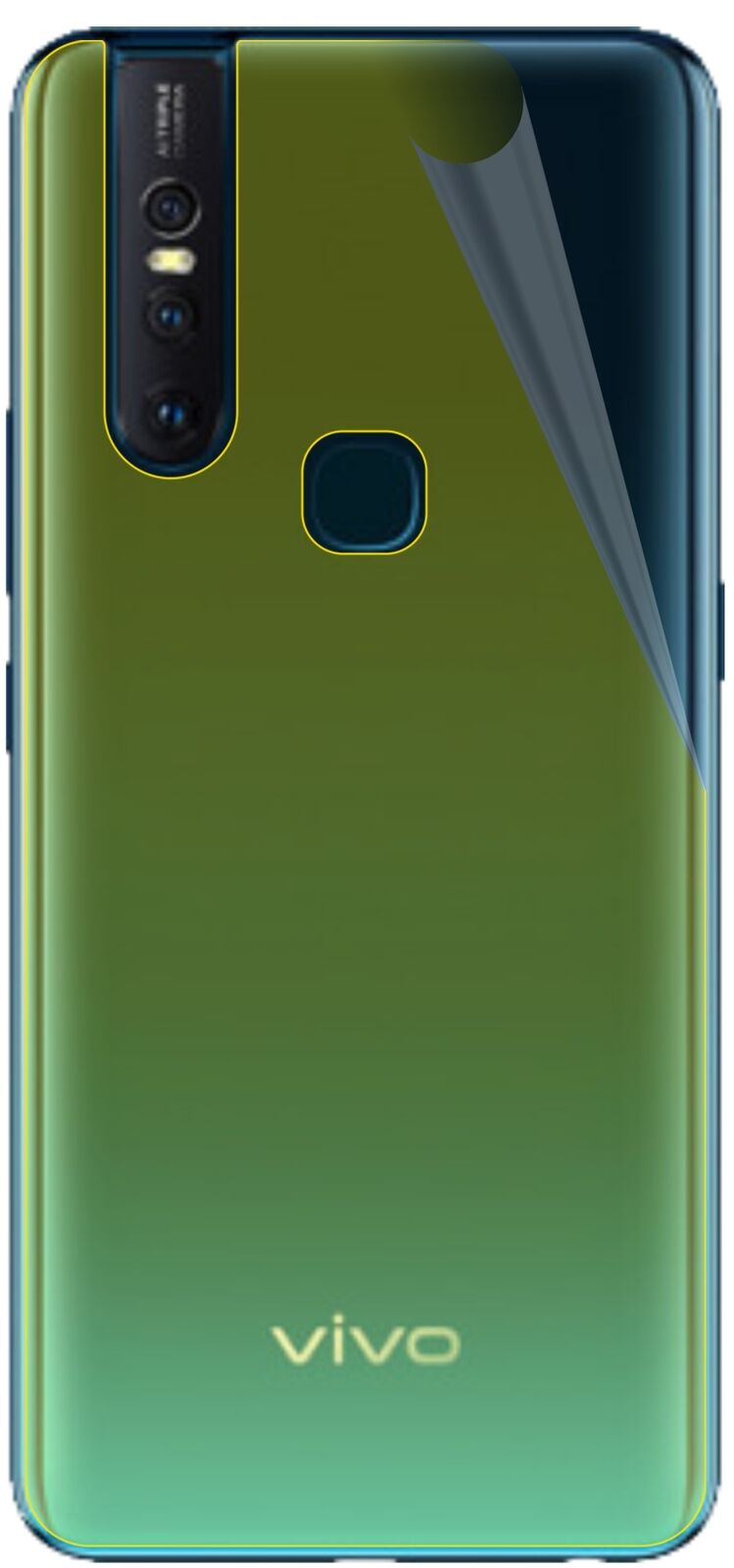dipos Displayschutz für Vivo S1 Rückseite, transparente Oberfläche, geringe Dicke und perfekte Passform