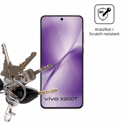 dipos Displayschutz f�r Vivo X200T, transparente Oberfl�che, perfekte Passform auch f�r die Rundungen