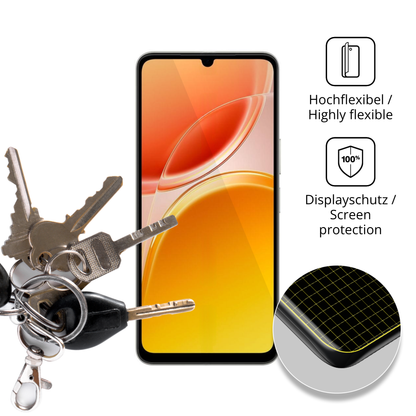 dipos Displayschutz für Vivo Y11 5G, transparente Oberfläche, geringe Dicke und perfekte Passform