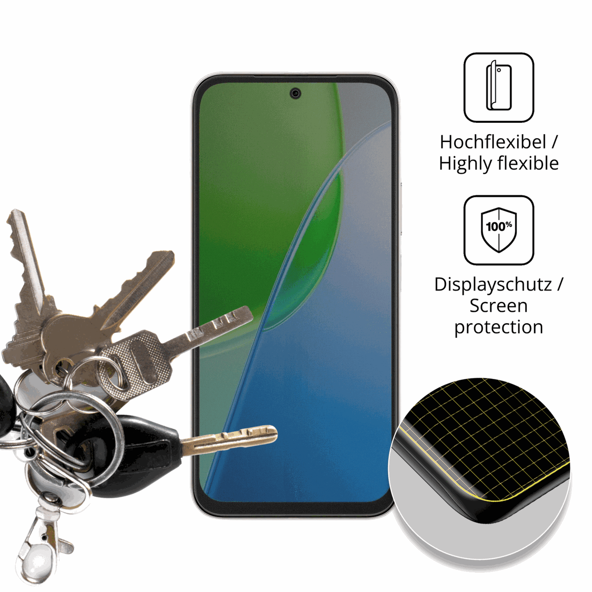 dipos Displayschutz f�r Vivo Y31d, mit Blickschutzfilter und perfekter Passform auch f�r die Rundungen