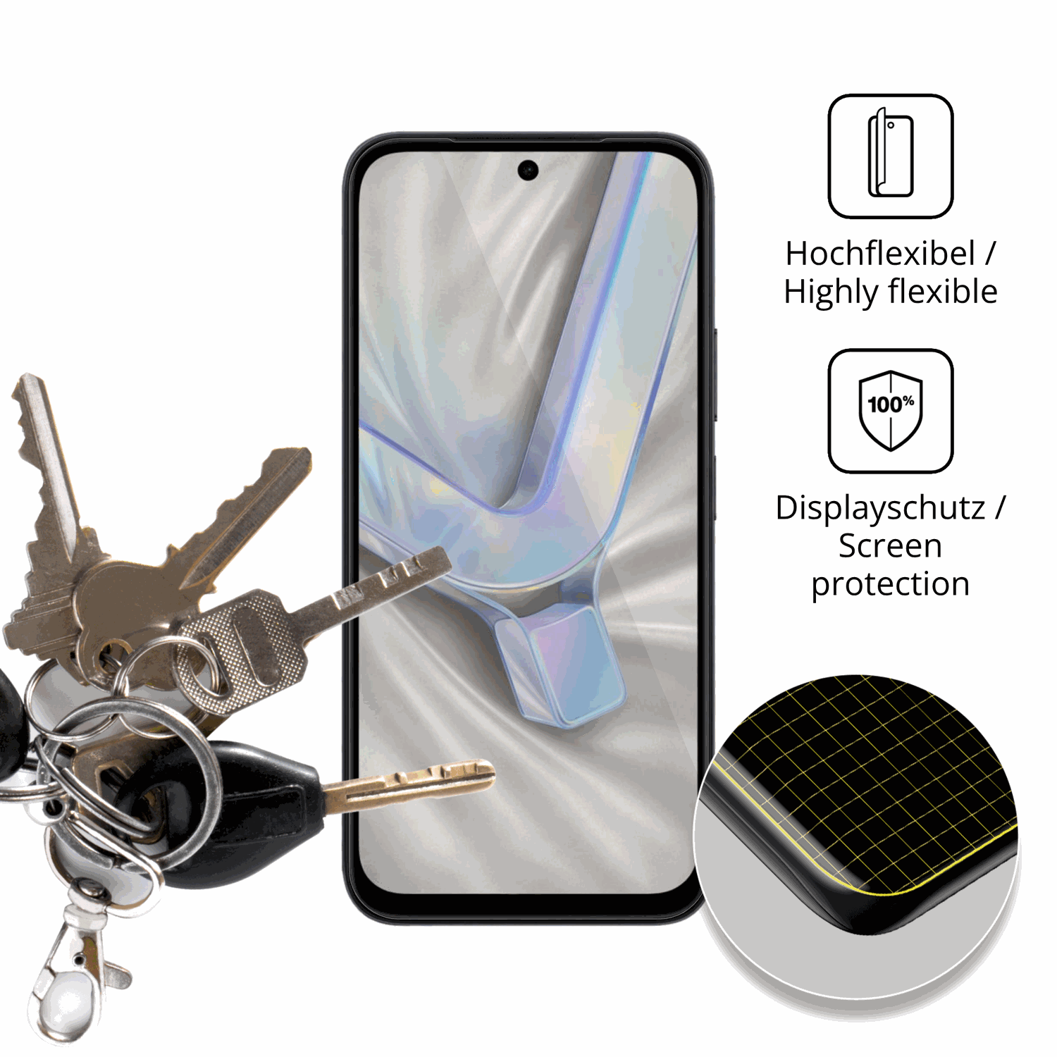 dipos Displayschutz für Vivo Y31d Pro, transparente Oberfläche, geringe Dicke und perfekte Passform