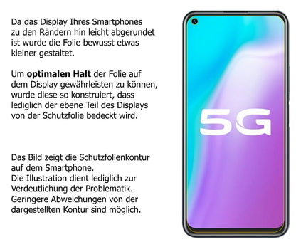 dipos Displayschutz für Vivo Y50, mattierte Oberfläche, robuste Festigkeit und perfekte Passform