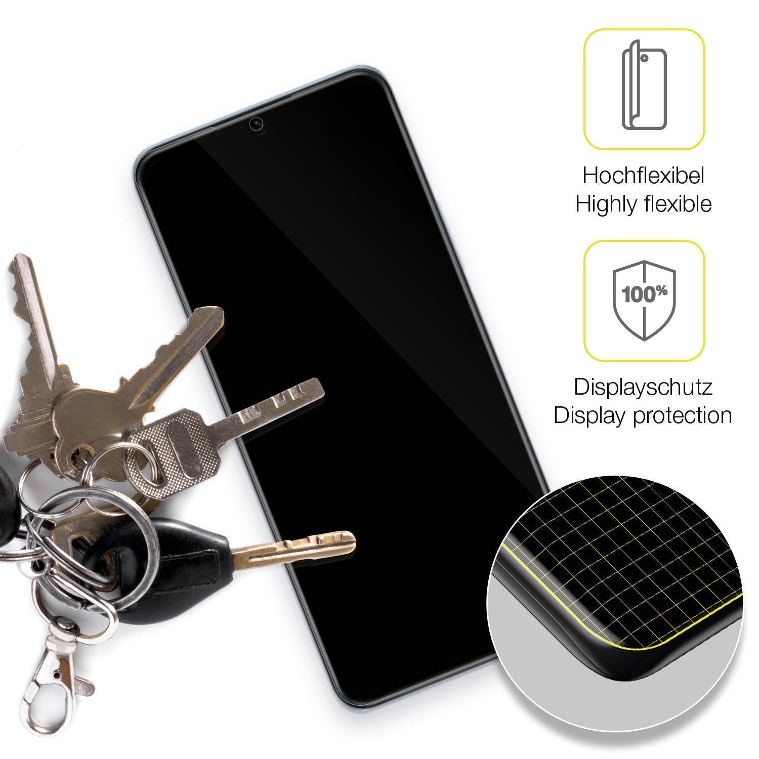 dipos Displayschutz für Vivo Y55s 5G, transparente Oberfläche, geringe Dicke und perfekte Passform