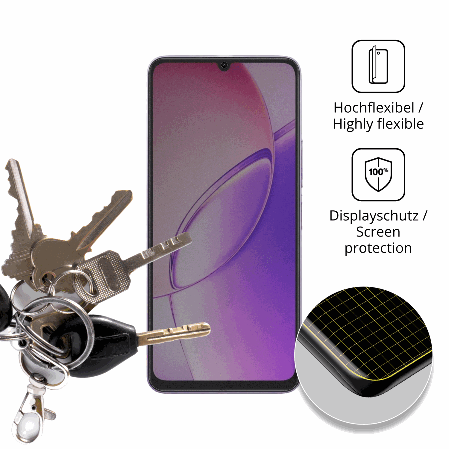 dipos Displayschutz für Vivo Y60m, mit Blickschutzfilter und perfekter Passform auch für die Rundungen