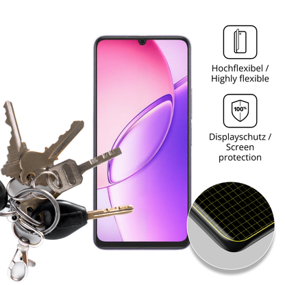 dipos Displayschutz für Vivo Y60m, transparente Oberfläche, perfekte Passform auch für die Rundungen