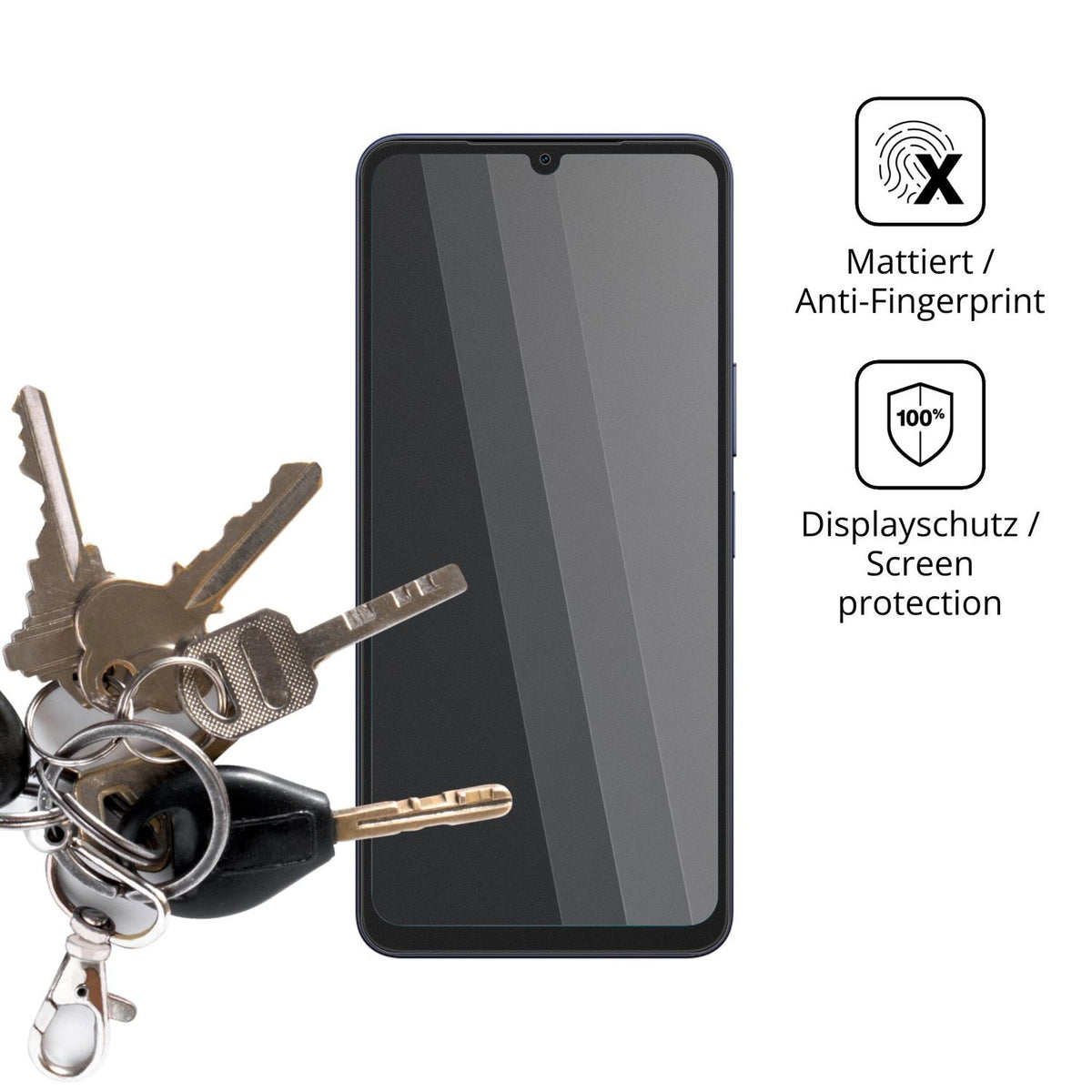 dipos Displayschutz für Vivo Y6c, mattierte Oberfläche, Blickschutzfilter und perfekter Passform