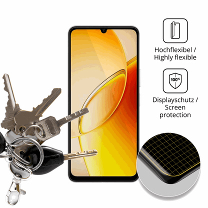 dipos Displayschutz für Vivo Y6t, transparente Oberfläche, geringe Dicke und perfekte Passform