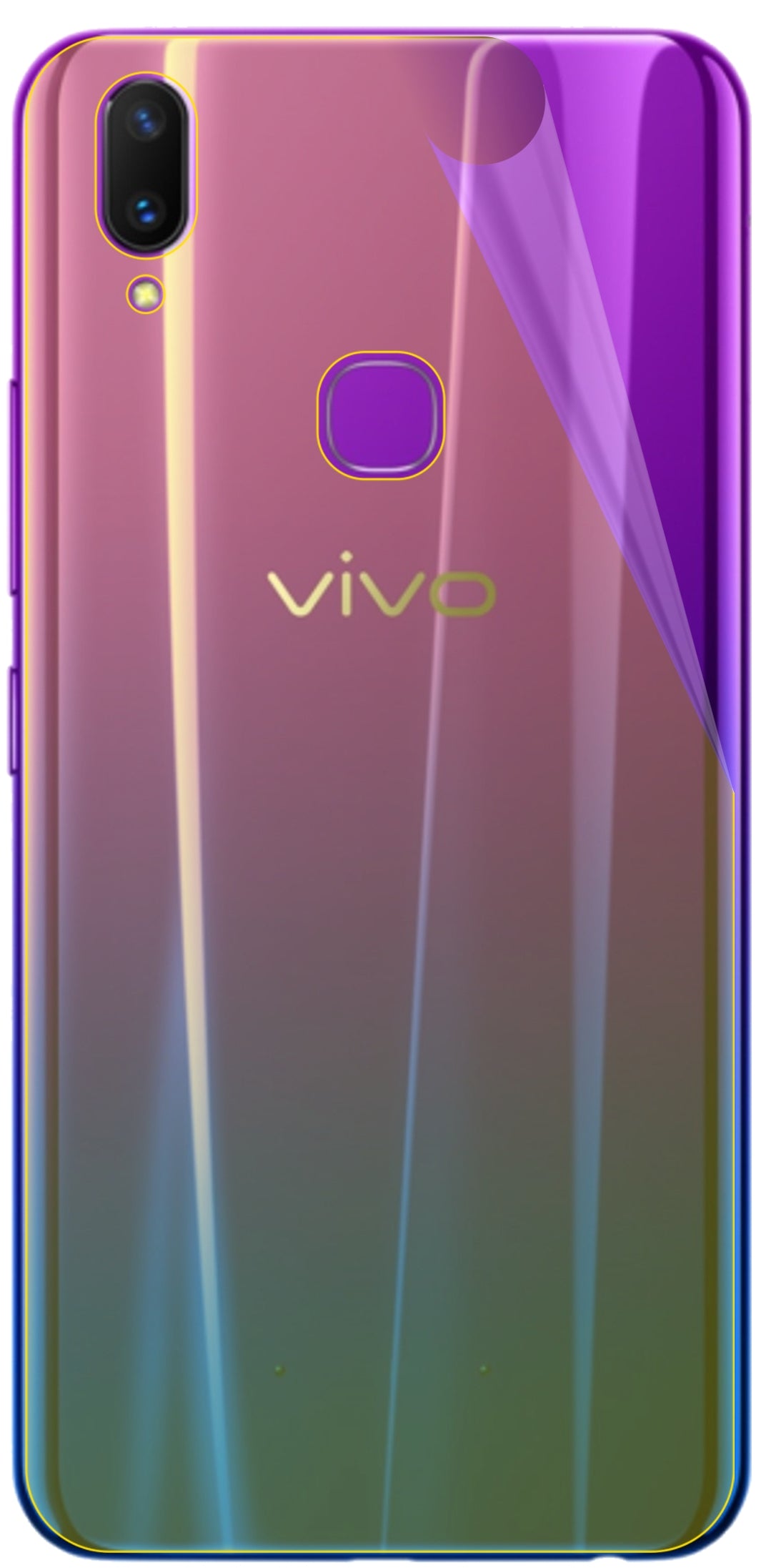 dipos Displayschutz für Vivo Z3x Rückseite, transparente Oberfläche, geringe Dicke und perfekte Passform