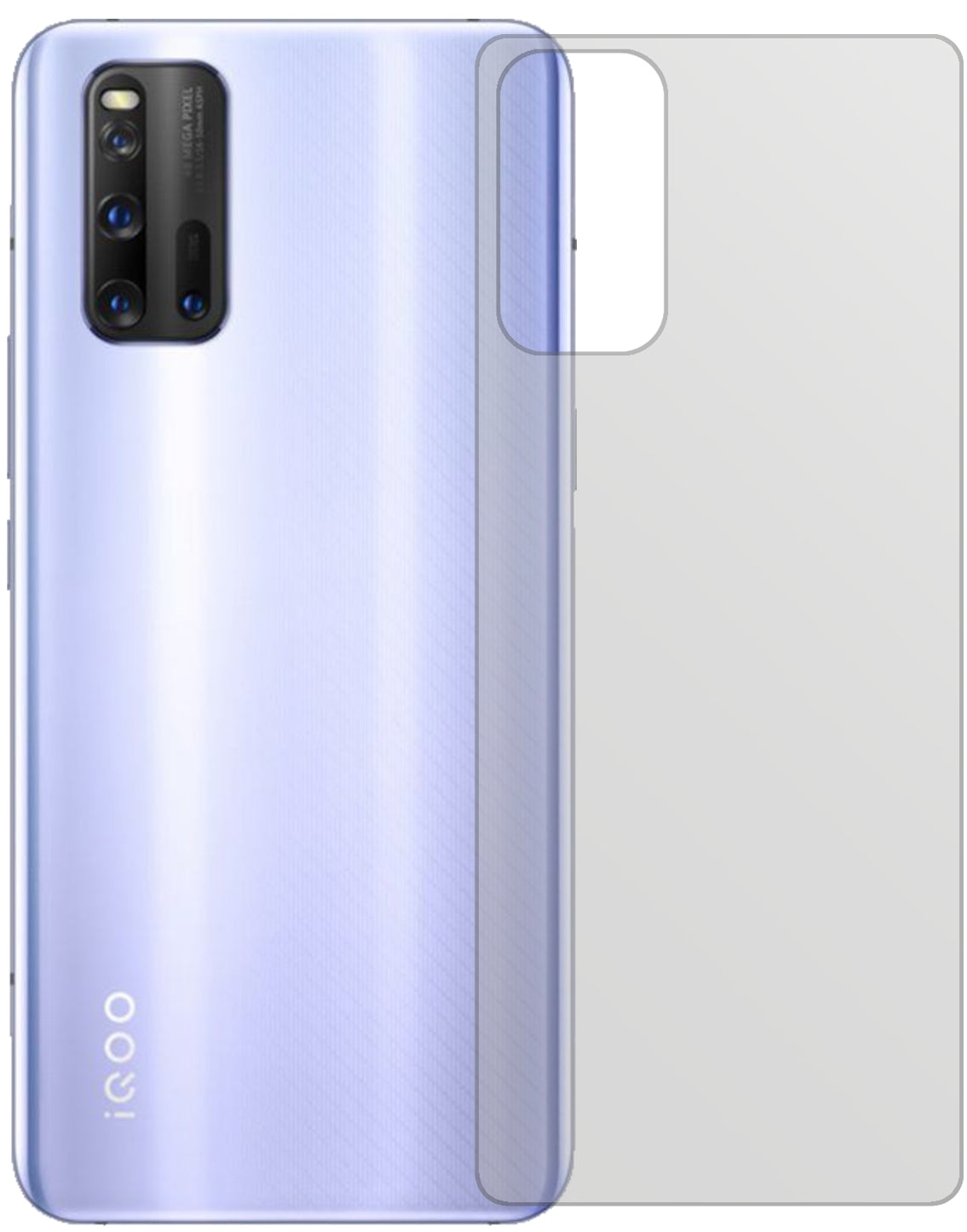 2x Schutzfolie matt für Vivo iQOO 3 5G Rückseite Display-Schutzfolie
