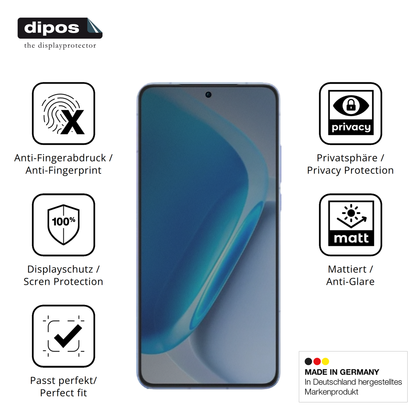 Blickschutzfolie für Vivo Iqoo Neo 11 matt Schutzfolie Privacy