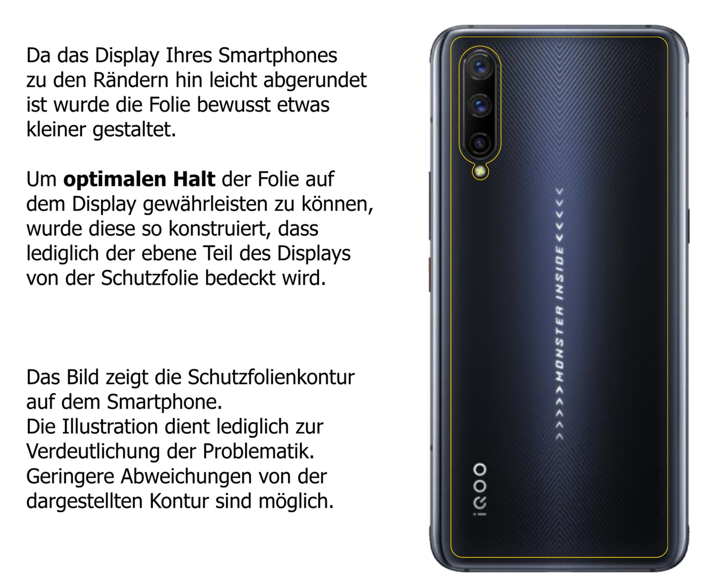 Dünne und klare Folie passend zugeschnitten für Vivo IQOO Pro Rückseite