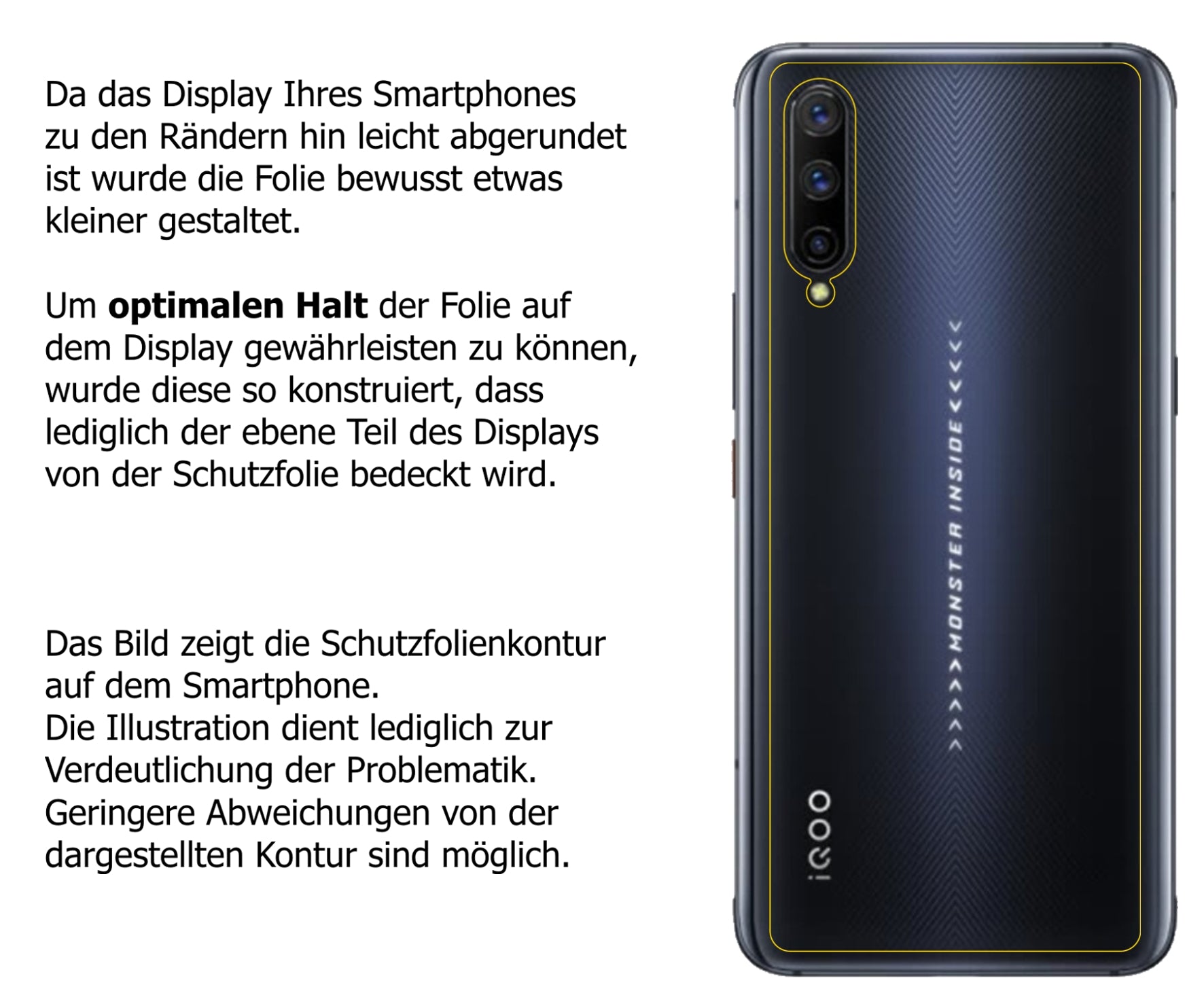 Dünne und klare Folie passend zugeschnitten für Vivo IQOO Pro Rückseite