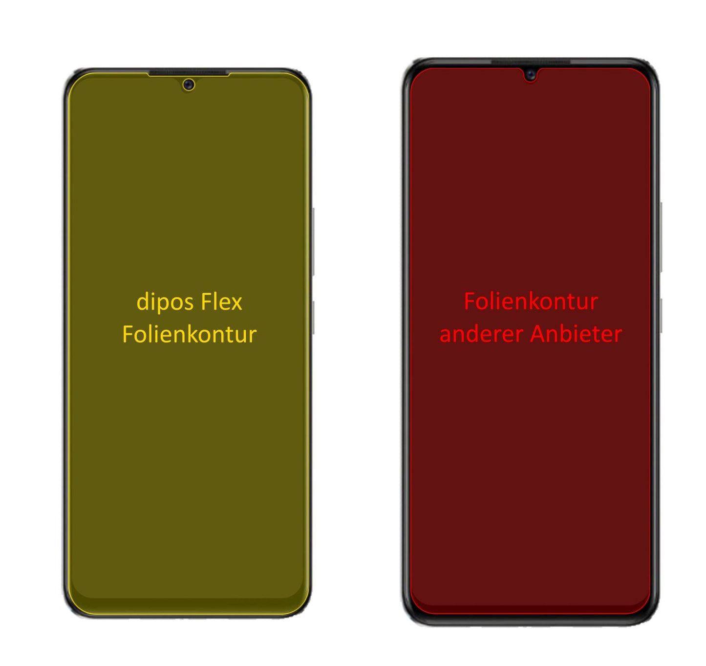 VivoS10e mit aufgebrachter dipos Displayschutzfolie, glasklare Darstellung ohne Einschränkungen