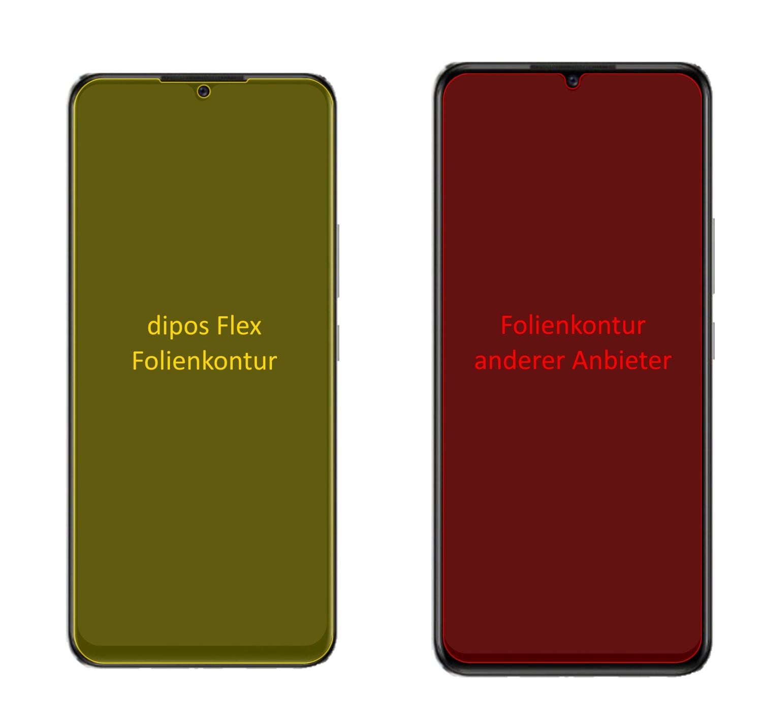 VivoS10e mit aufgebrachter dipos Displayschutzfolie, glasklare Darstellung ohne Einschränkungen