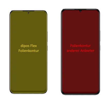 VivoS10e mit aufgebrachter dipos Displayschutzfolie, glasklare Darstellung ohne Einschränkungen