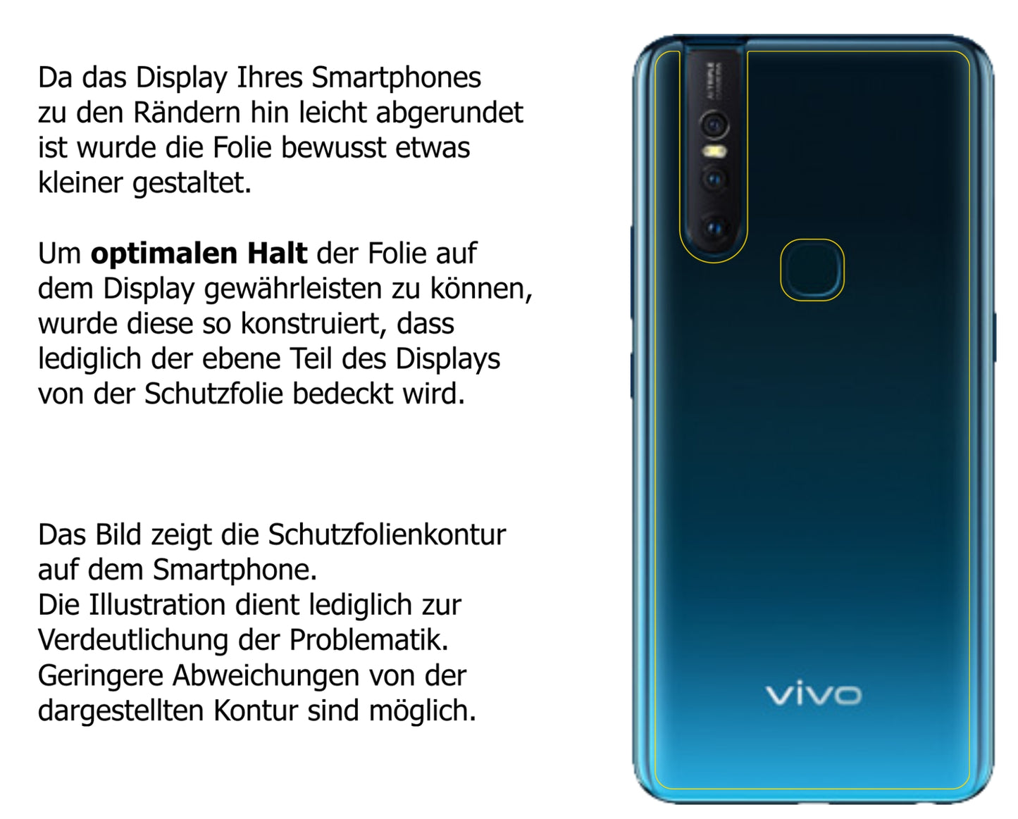 Schutzfolie mit optimaler Passform, zur Verwendung mit Hüllen geeignet
