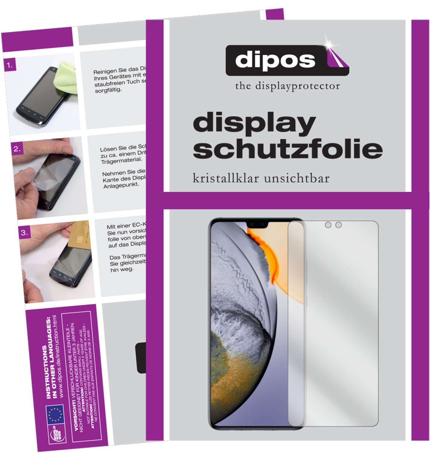 5x Schutzfolie klar für Vivo S7 5G Display-Schutzfolie
